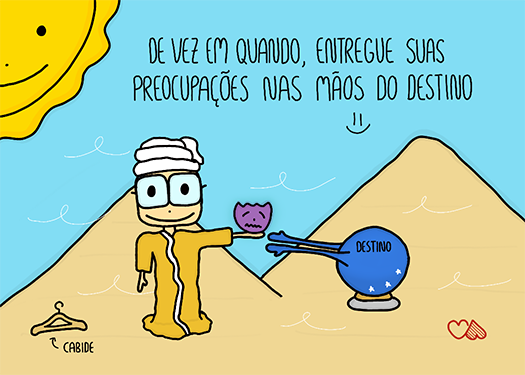 Preocupações nas mãos do Destino [frente]